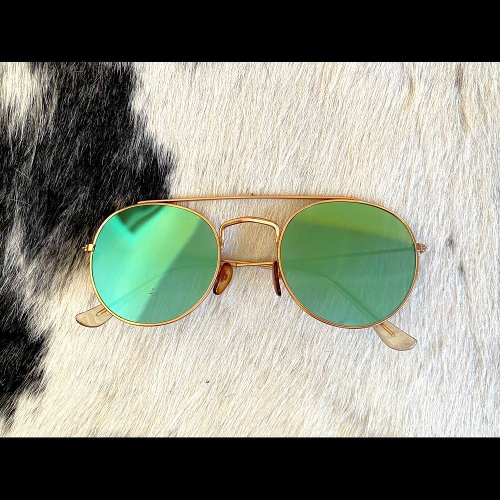 Mirror round aviator sunglasses